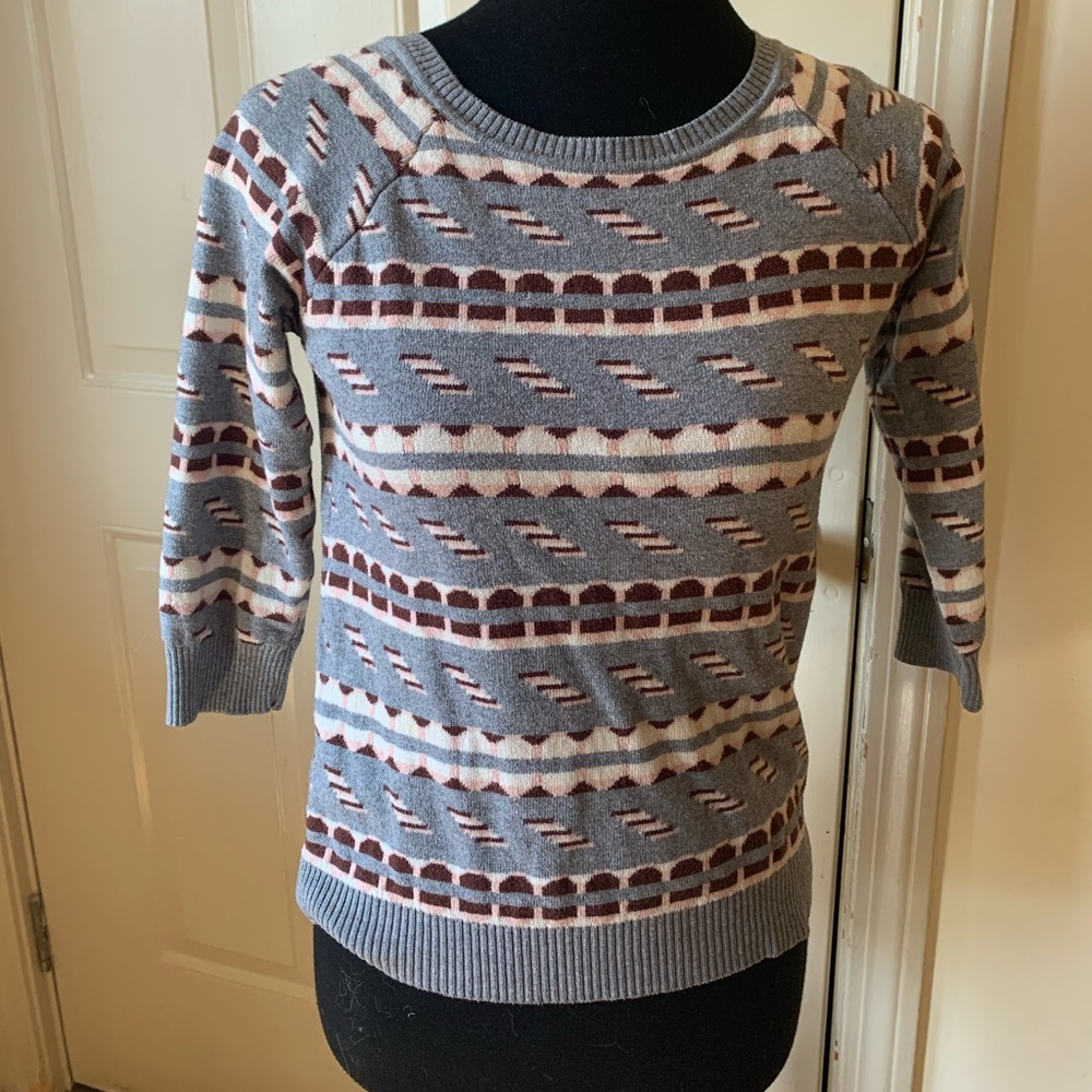 Forever 21 tribal pattern 3/4 sleeve sweater